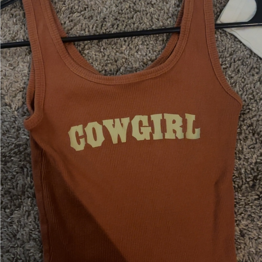 Cowgirl Tank Top in Rust